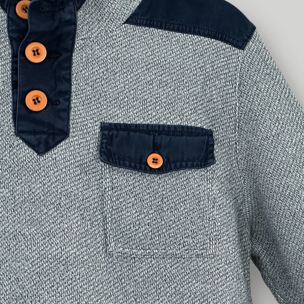 CPO Provisions Shipmen Supply Hoodie Mens L SLIM Gray w Blue Trim Long Sleeves‎